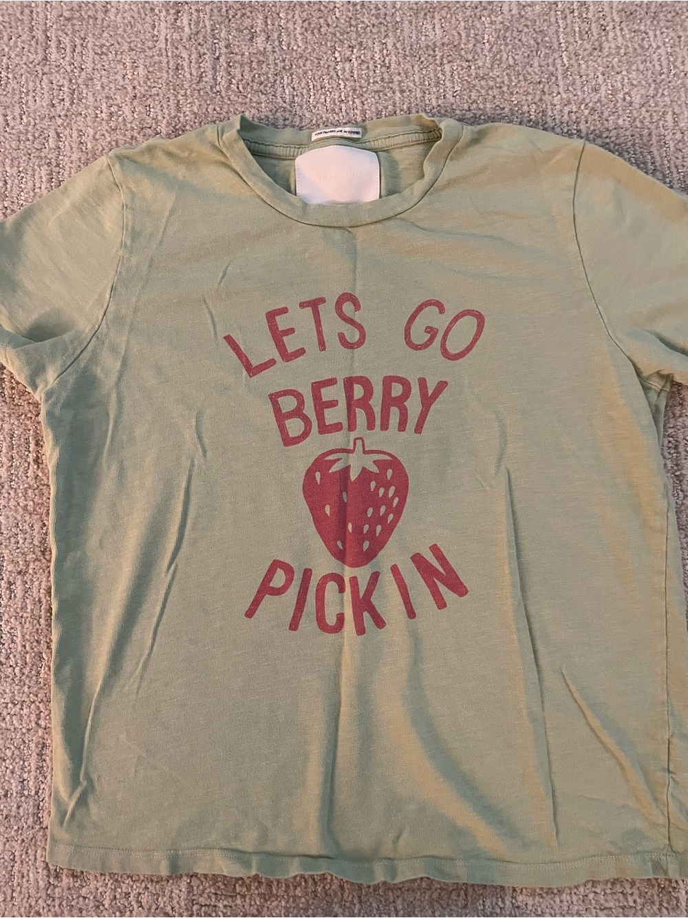 Mother 'Lets Go Berry Pickin' Graphic Tee - Green